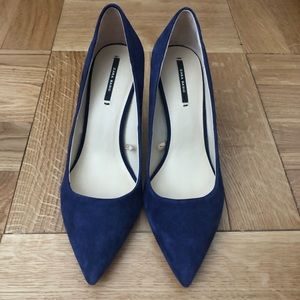 ZARA Blue Suede Pumps